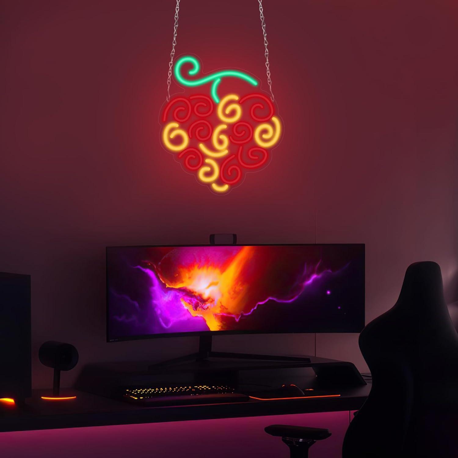 لافتة نيون على شكل فاكهة سايبر - مراجعة Room Lighting Bedroom Decor وسعره