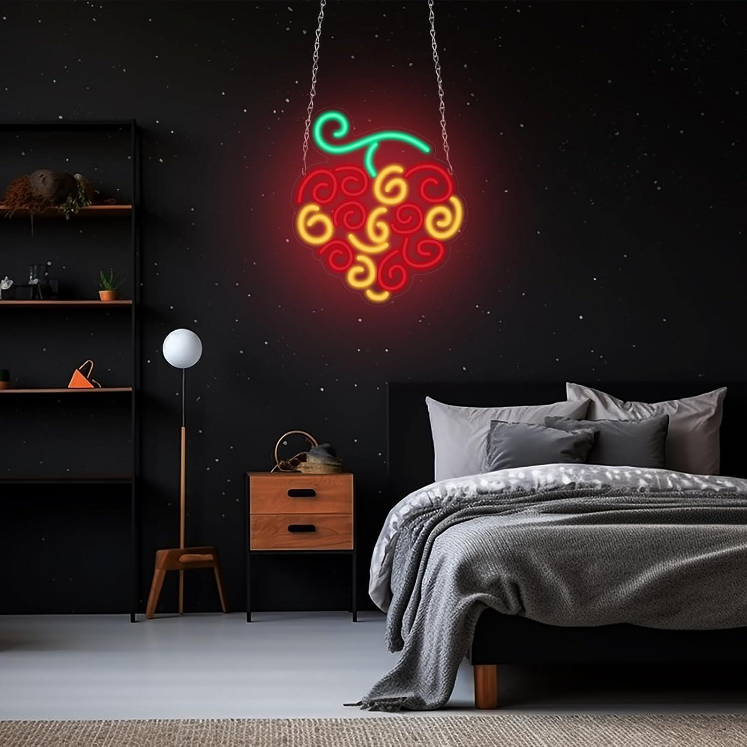 لافتة نيون على شكل فاكهة سايبر - مراجعة Room Lighting Bedroom Decor وسعره