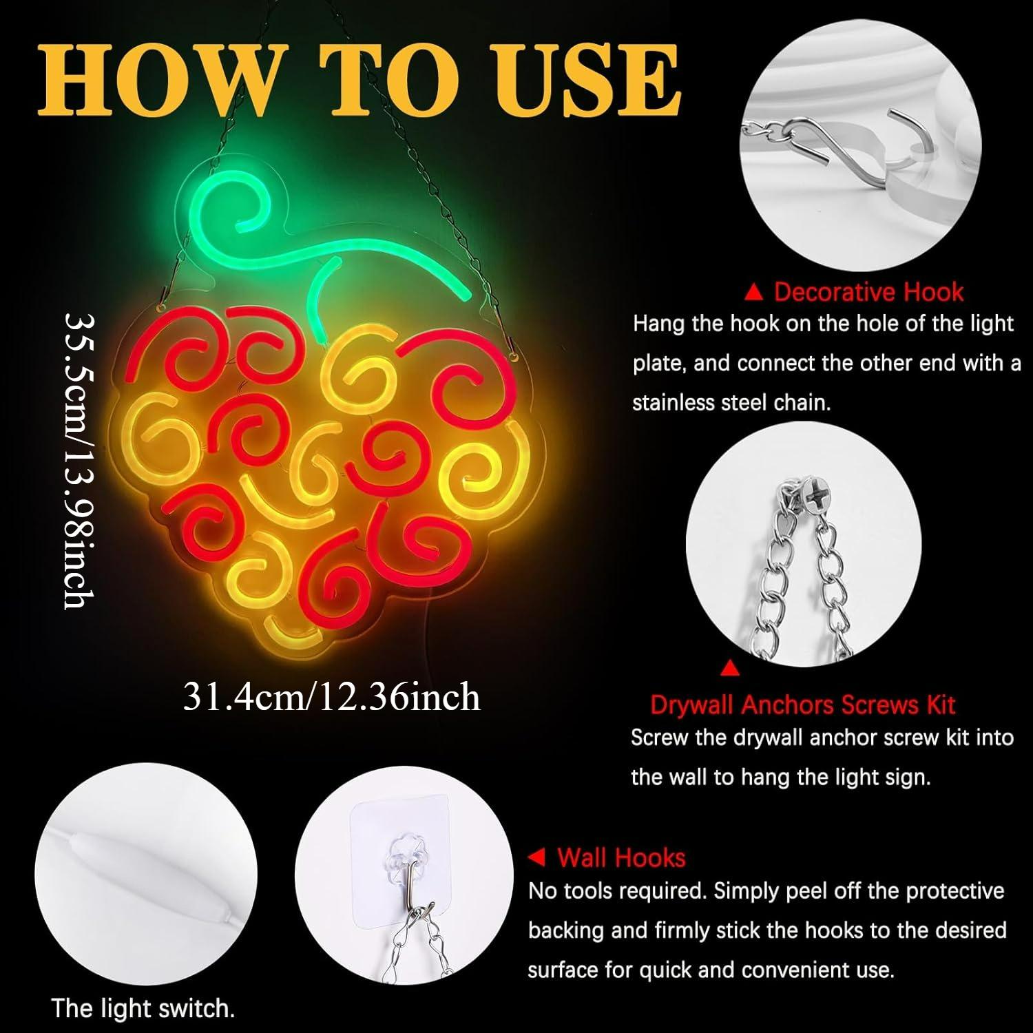 لافتة نيون على شكل فاكهة سايبر - مراجعة Room Lighting Bedroom Decor وسعره