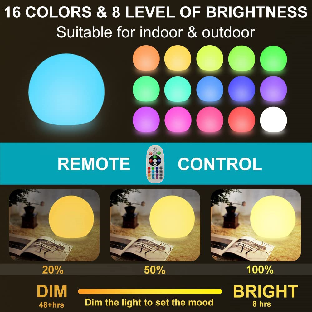 كرة متوهجة LED قابلة لإعادة ال - مراجعة Lighting Decor Ideas وسعره