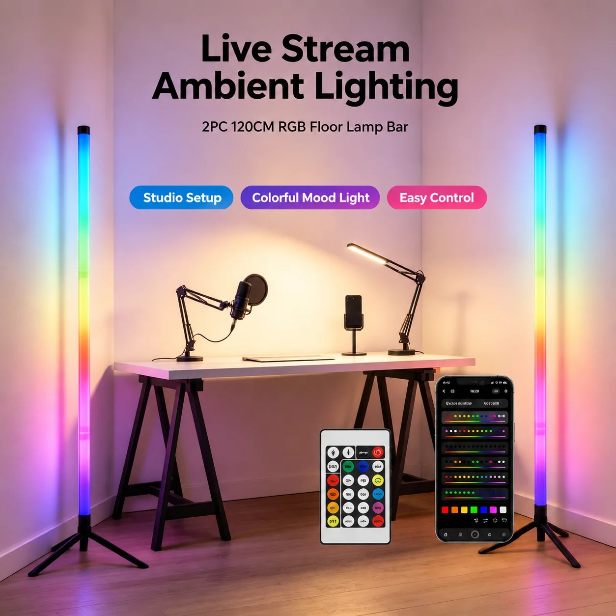 مصباح أرضي LED RGB للزوايا (قط - مراجعة Room Lighting Bedroom Decor وسعره