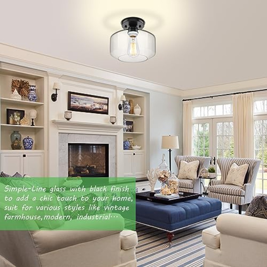 مصباح سقف شبه مدمج (2 قطعة)، م - مراجعة Pendant Light Shade وسعره