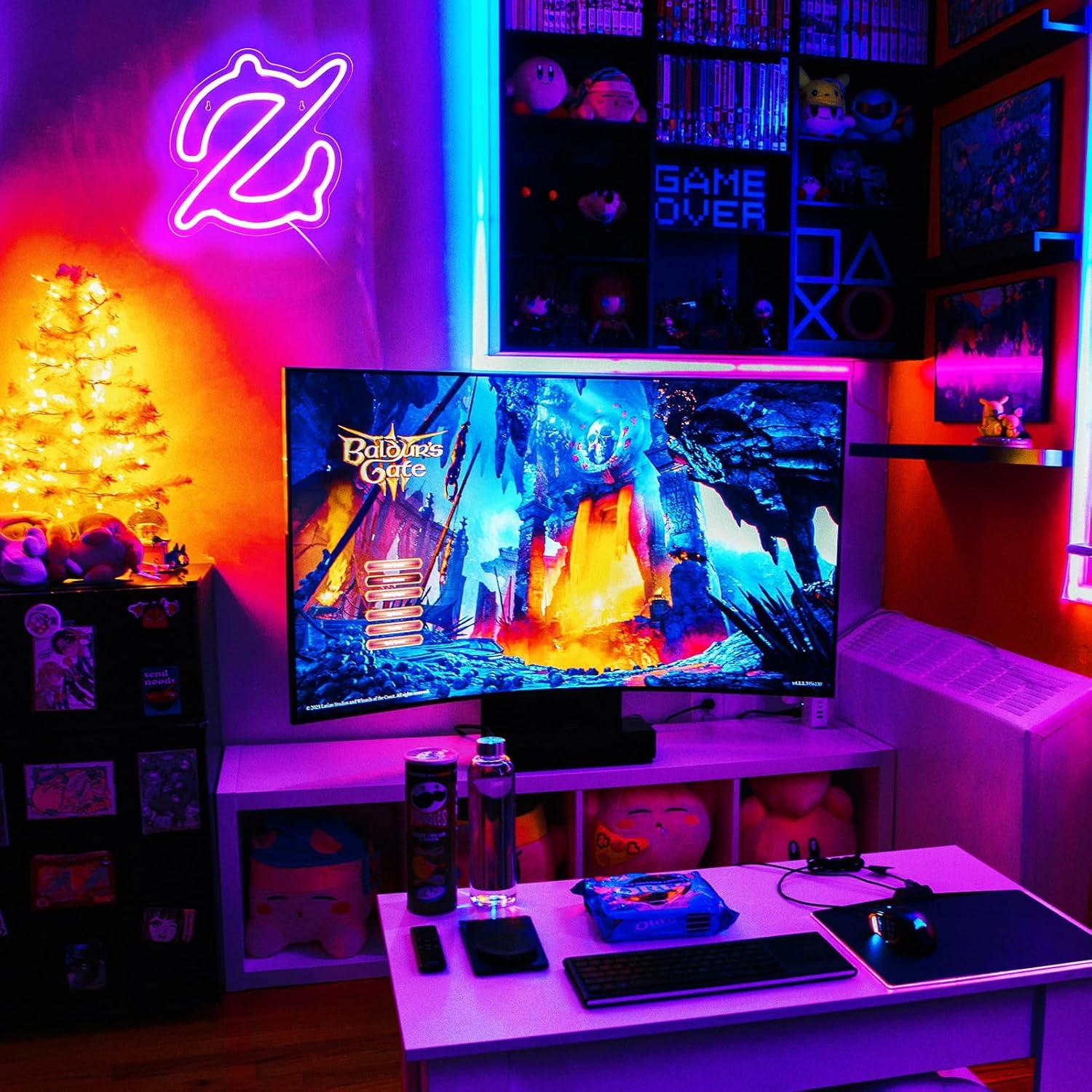 لافتة نيون للألعاب تعمل بالـ U - مراجعة Room Lighting Bedroom Decor وسعره