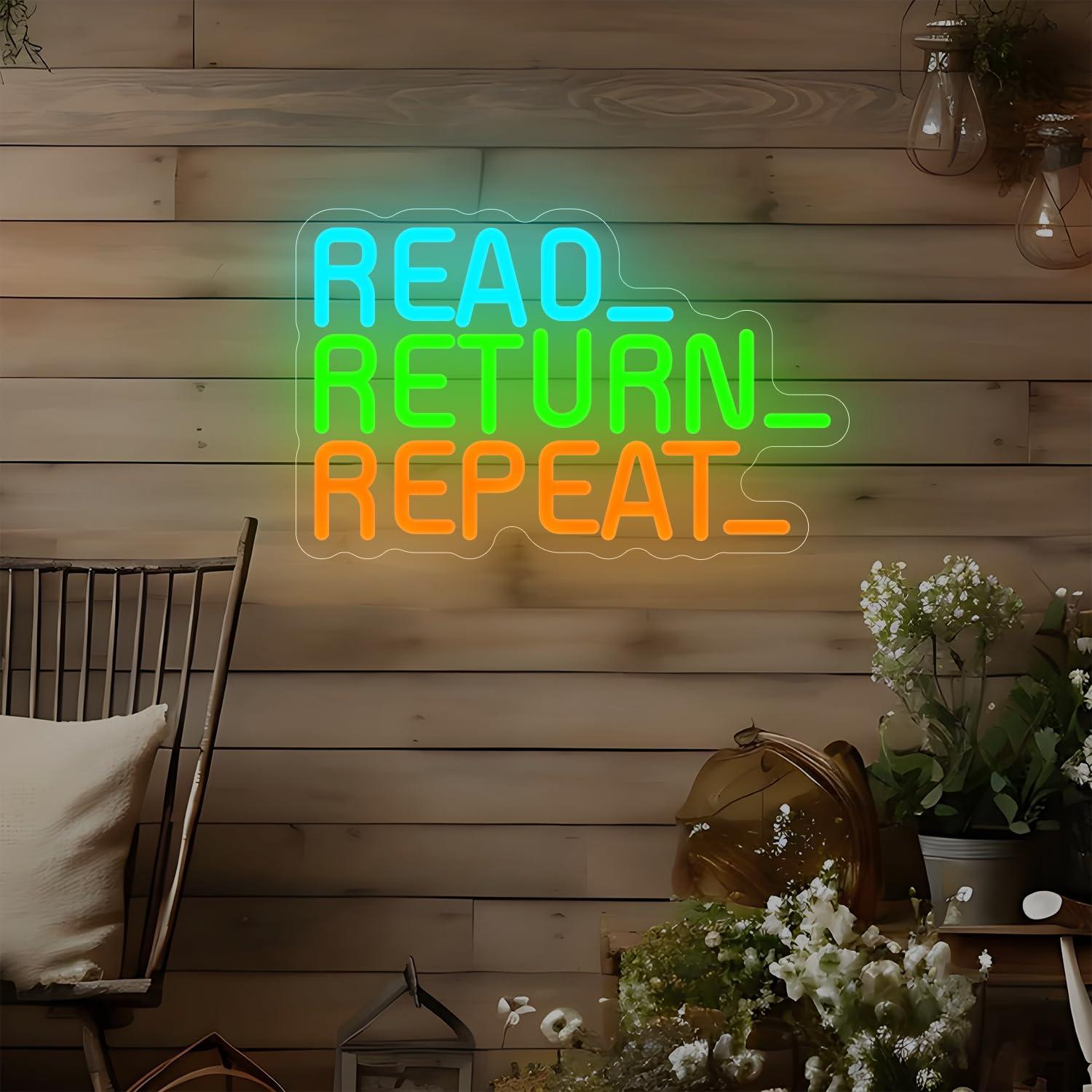 لافتة نيون بعبارة 'اقرأ، ارجع، - مراجعة Decor Lighting Returns وسعره