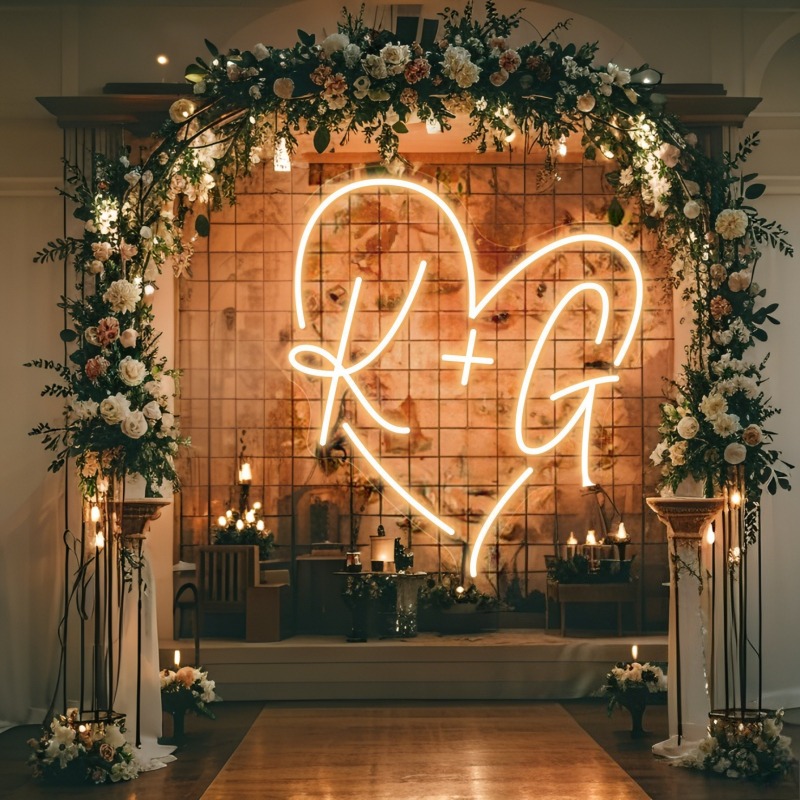 مخصص الأحرف الأولى القلب LED ا - مراجعة Lighting Decor Ideas وسعره